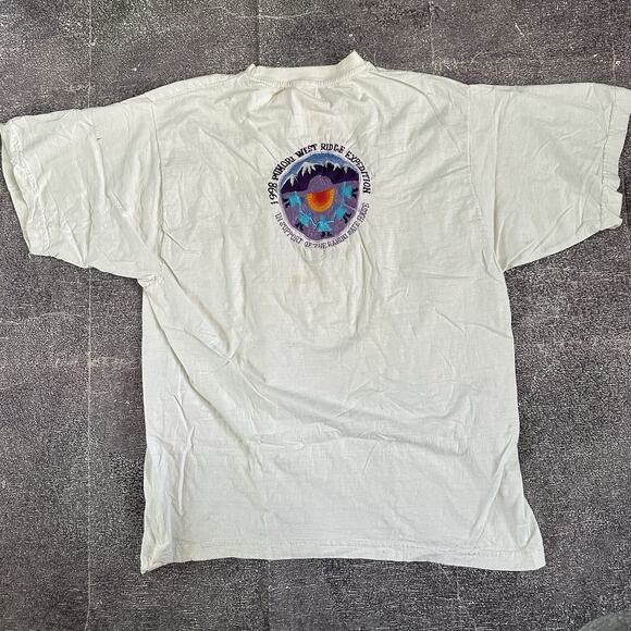 Men's Vintage 90's 1998 Pumori West Ridge Expedition Team USA T Shirt Tee Sz L - Picture 3 of 4